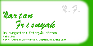 marton frisnyak business card